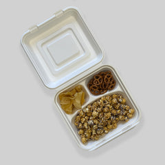 Clamshell Box 9X9 3 Compartment Sugarcane Bagasse