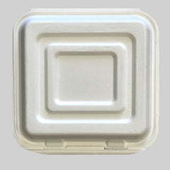 Clamshell Box 9X9 3 Compartment Sugarcane Bagasse