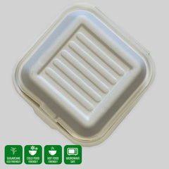 Burger / Sandwich Box Made with sugarcane, a rapidly renewable resource