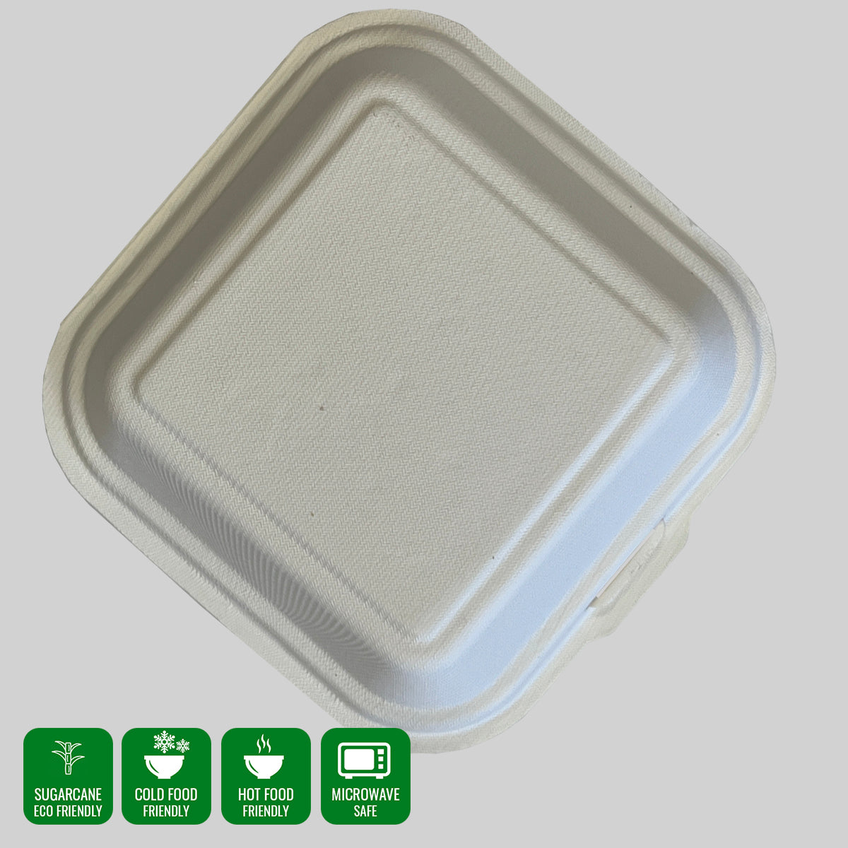 Burger / Sandwich Box Made with sugarcane, a rapidly renewable resource